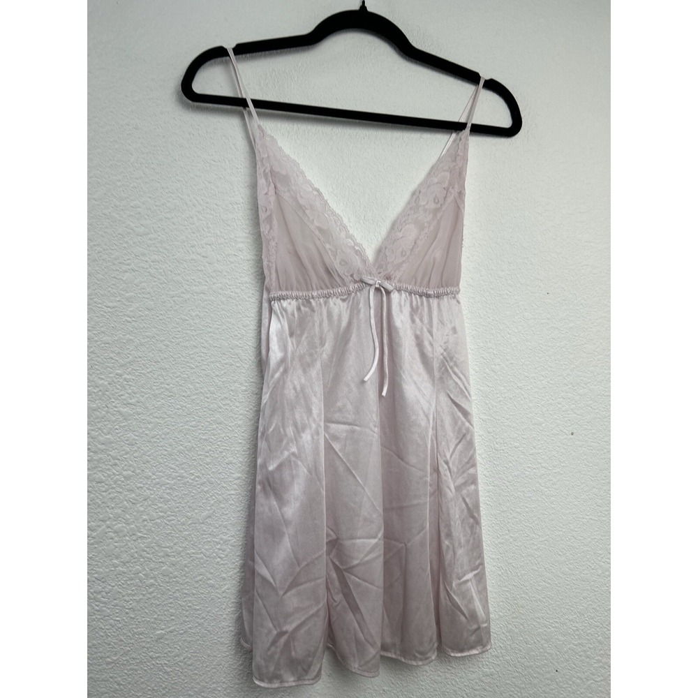 Tres Chic Vintage Lingerie Babydoll Powder Pink Lace Sheer Womens‎ Size 30 Sexy